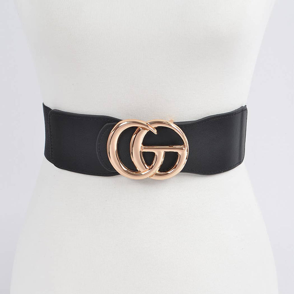 Faux Leather Elastic Belt