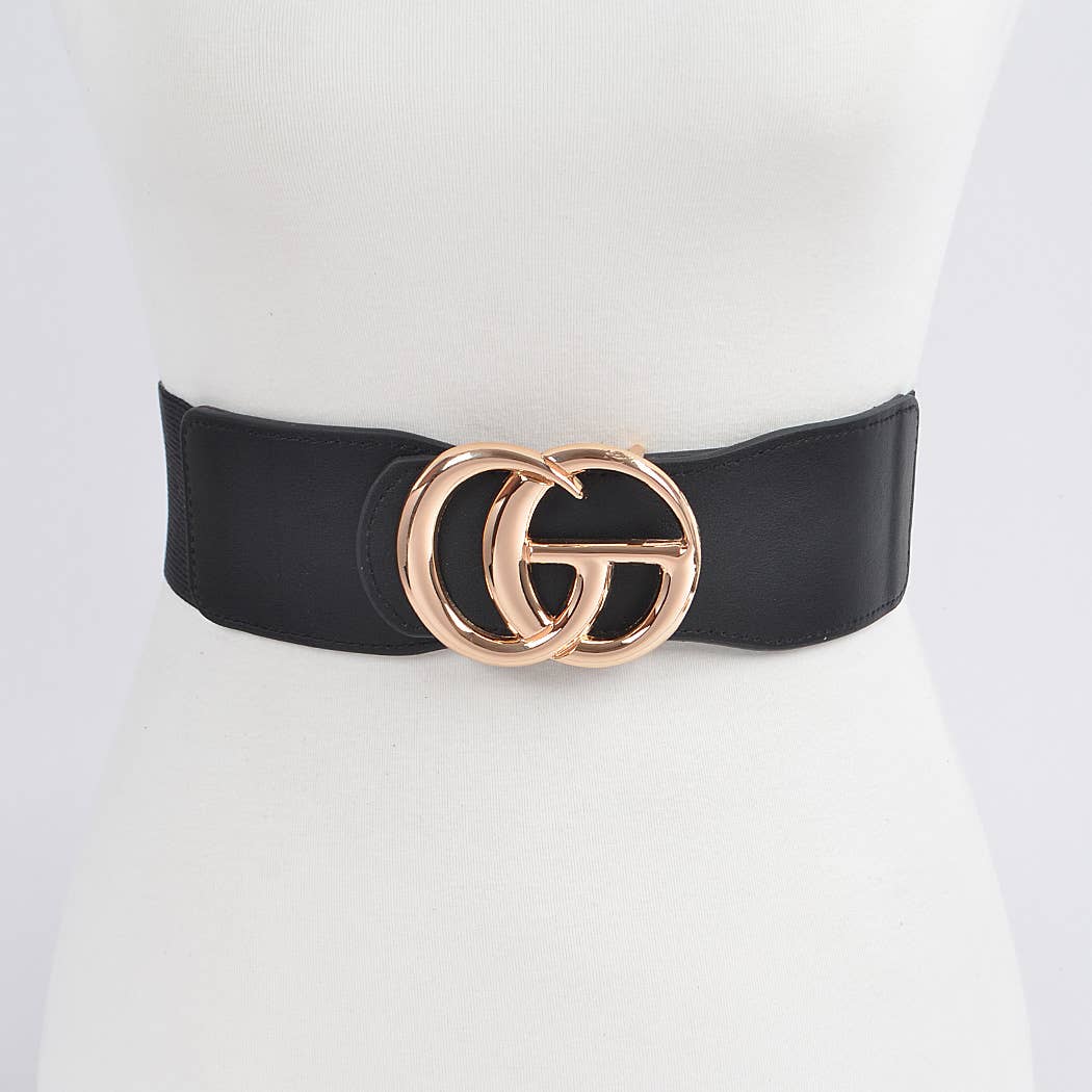 Faux Leather Elastic Belt