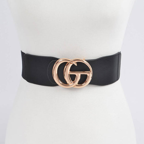 Faux Leather Elastic Belt