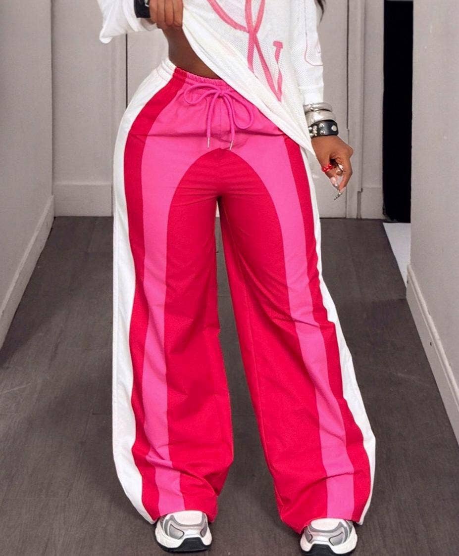 Lightweight workout pants stripe track pants