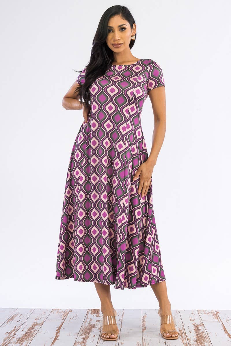 GEO - CAP SLEEVE MAXI DRESS