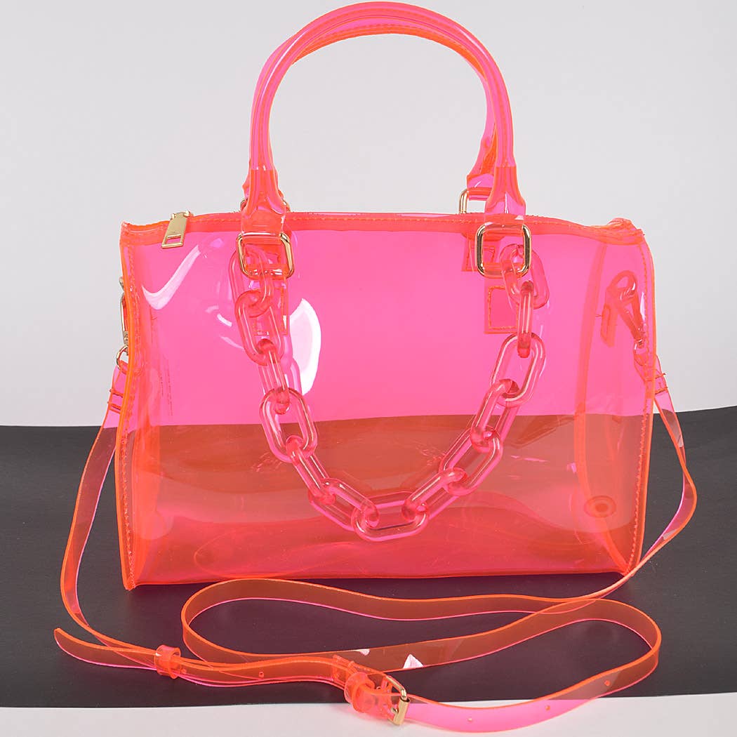 Transparent Duffle Bag W/Acrylic Chain