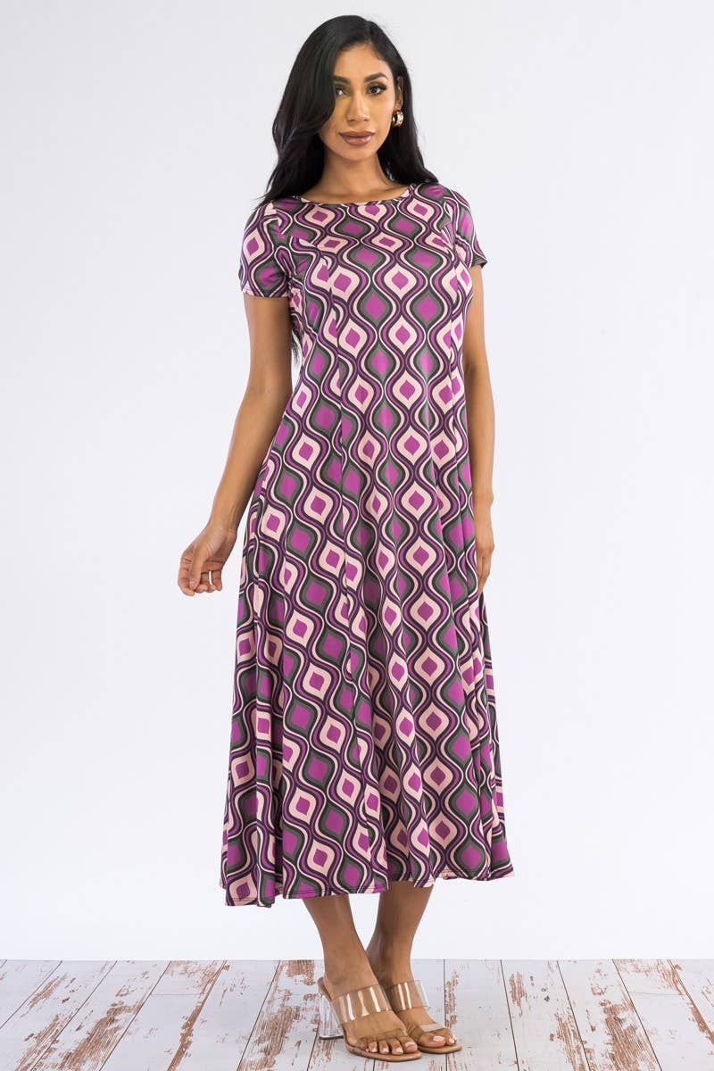 GEO - CAP SLEEVE MAXI DRESS