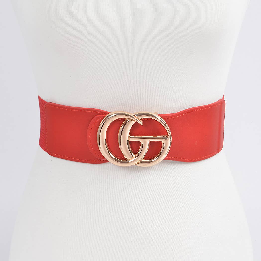 Faux Leather Elastic Belt