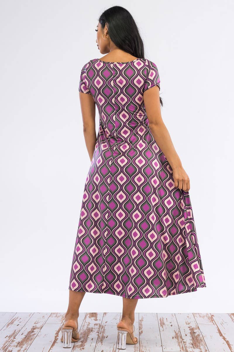 GEO - CAP SLEEVE MAXI DRESS