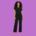Plus Size Ribbed Relaxed Two Piece Set