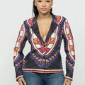 Dashiki Print Functional Blazer