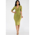 Plus-Satin Collar Midi Dress-Lovely Size