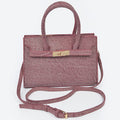 Denim Handbag: Burgundy