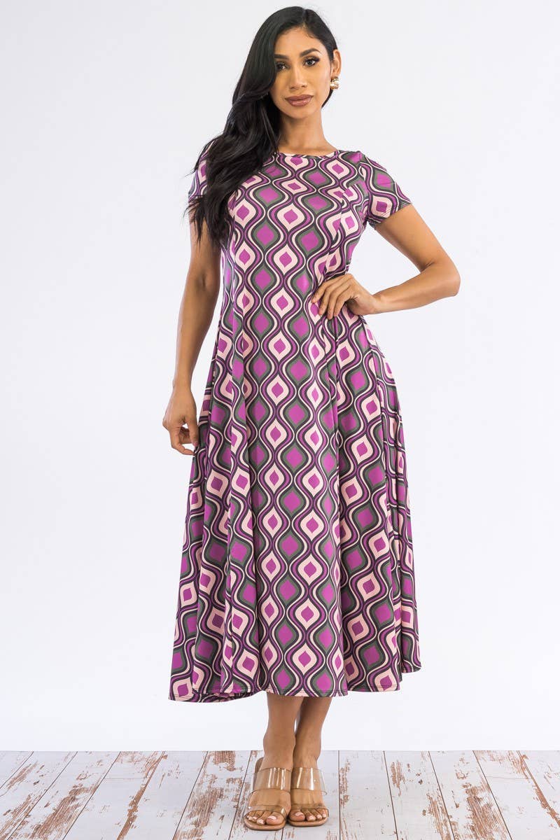GEO - CAP SLEEVE MAXI DRESS