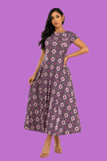 GEO - CAP SLEEVE MAXI DRESS
