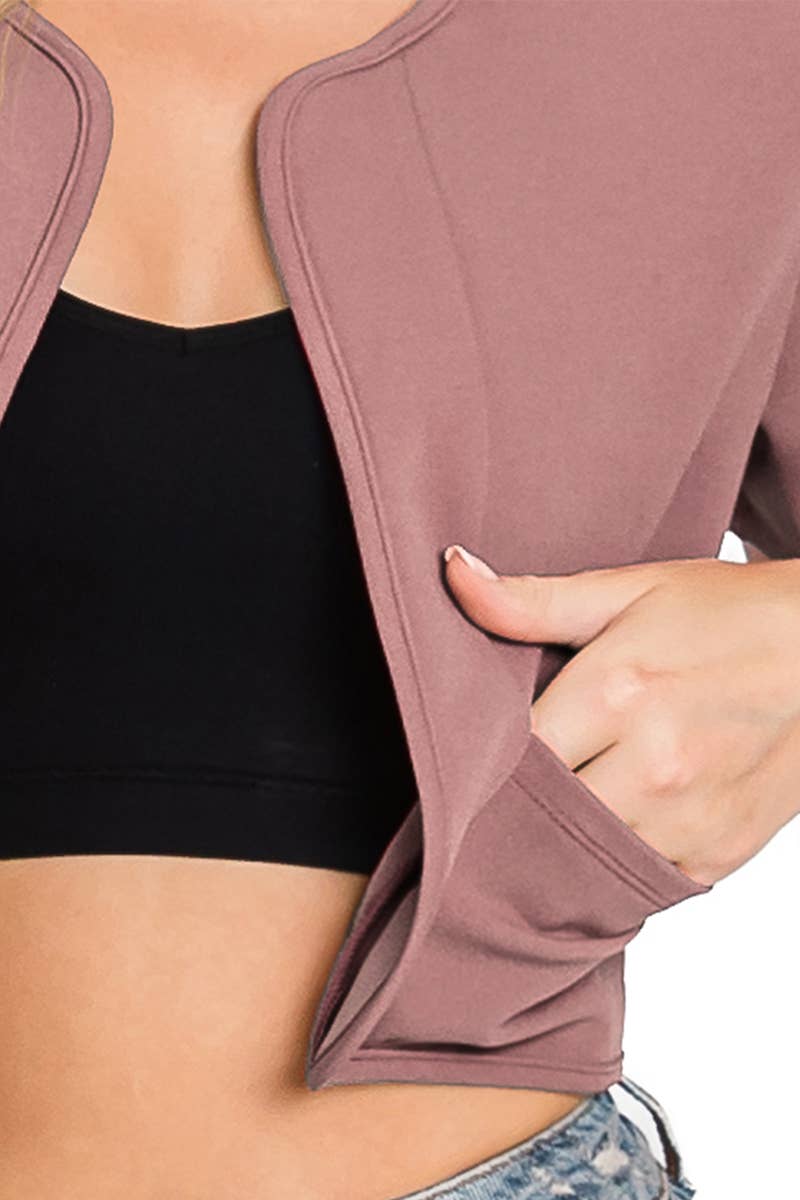 Short Sleeve  Bolero Open Front Cardigan