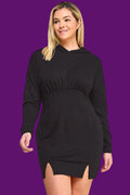 Plus Size LS French Terry Hoodie Knit Dress