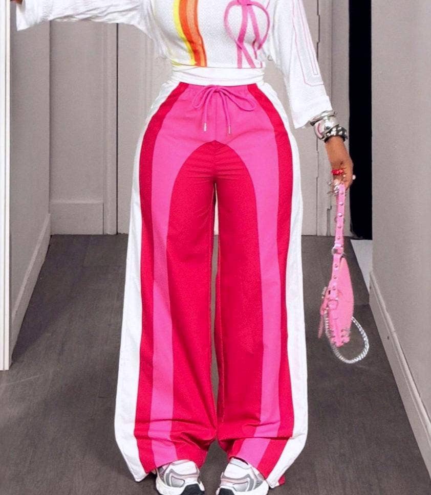 Lightweight workout pants stripe track pants