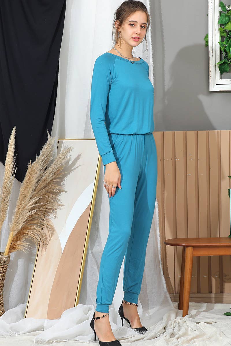 Neck Casual Jumpsuits Long Sleeve